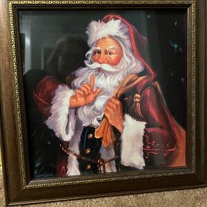 Framed Santa Claus Painting